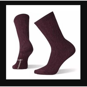 Smartwool Chain Link Cable Crew Socks Women's Small Bordeaux